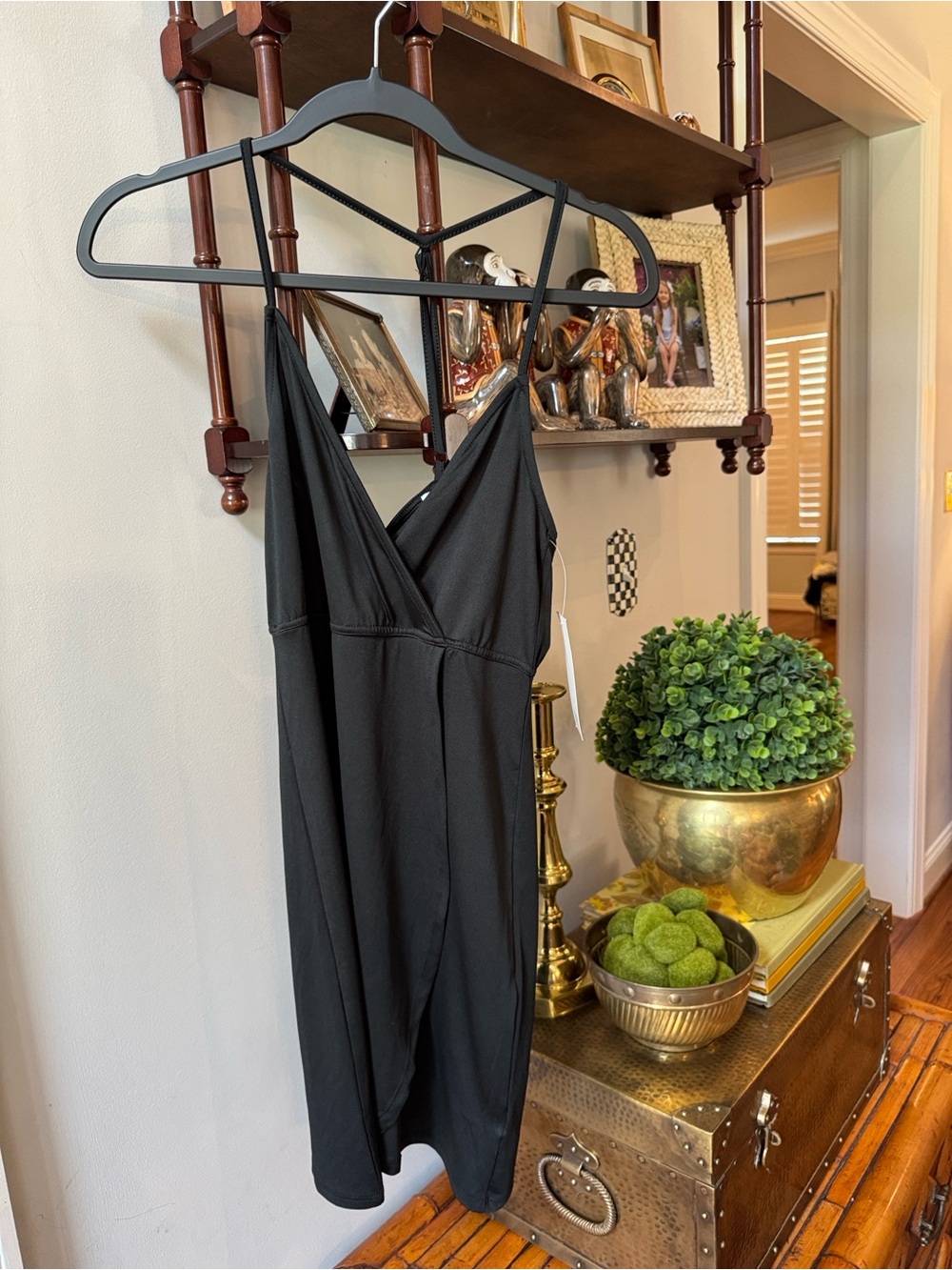 Black V-Neck Sleeveless Slip Dress TOBI